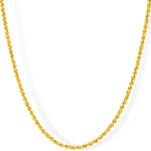 LIFETIME JEWELRY 1mm Gold Chain for Men & Women 24k Real Gold Plated Diamond Cut Rope Chain 14 to 30 Inch (14 inches, Gold)