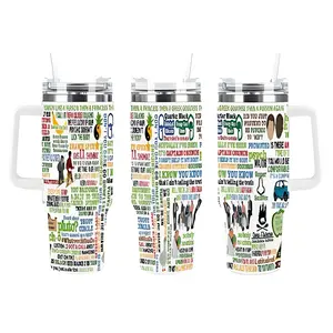 Classic Psych Quotes 40oz Tumbler, Heard it Both Ways Pineapple Design, Santa Barbara Police Dept Fan Gift, 20oz Double Silver Edge Tumbler, Travel Coffee Mug, Stainless Steel Tumbler with Handle, Kitchen Drinkware