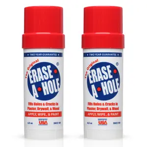 Erase-A-Hole Wall Putty - Fast-Acting Heavy Weight Compound for Holes & Cracks in Drywall, Wood & Plaster - Portable Handheld Applicator