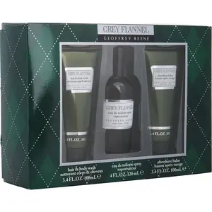 Grey Flannel Set-Edt Spray 4 Oz & Aftershave Balm 3.4 Oz & Hair & Body Wash 3.4 Oz For Men