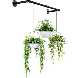 Hanging Planters for Indoor Plants Plant Hanger Indoor Hanging Plant Holder Window Plant Shelves Metal Rod(Pot&Plant Not Included)