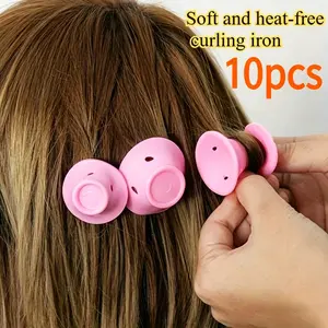 10pcs Soft No-Heat Curlers, Sleep Soft Silicone Hair Rollers, Suitable for All Hair Types, Heat-Free Curling Tools, Gentle on Hair