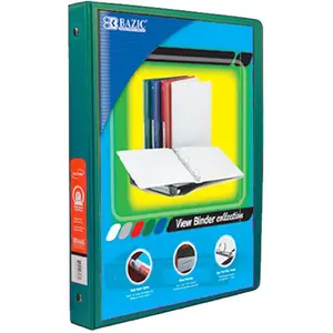 DDI 1082268 BAZIC 1/2" 3-Ring Binder - Green View Finder 2 Pockets Case of 12