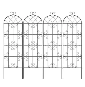 Metal Garden Trellis 4-Pack, 71x20in - Climbing Plant Trellis for Roses, Clematis, Cucumbers - Rustproof Flower Support for Outdoor Courtyard & Lawn 71 x 20 inch(4 Packs)