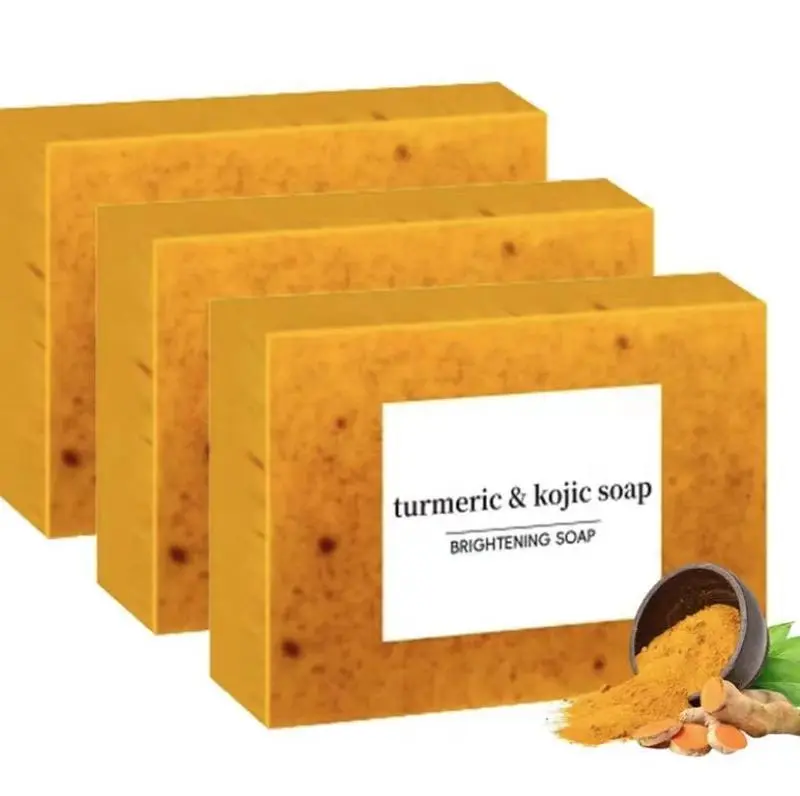Lemon Turmeric Kojic Acid Soap Set Brightening Dark Spot Remover Organic Body Care with Refreshing Lemon Scent Ideal for Daily Use Moisturizing Cleanser for Flawless Complexion