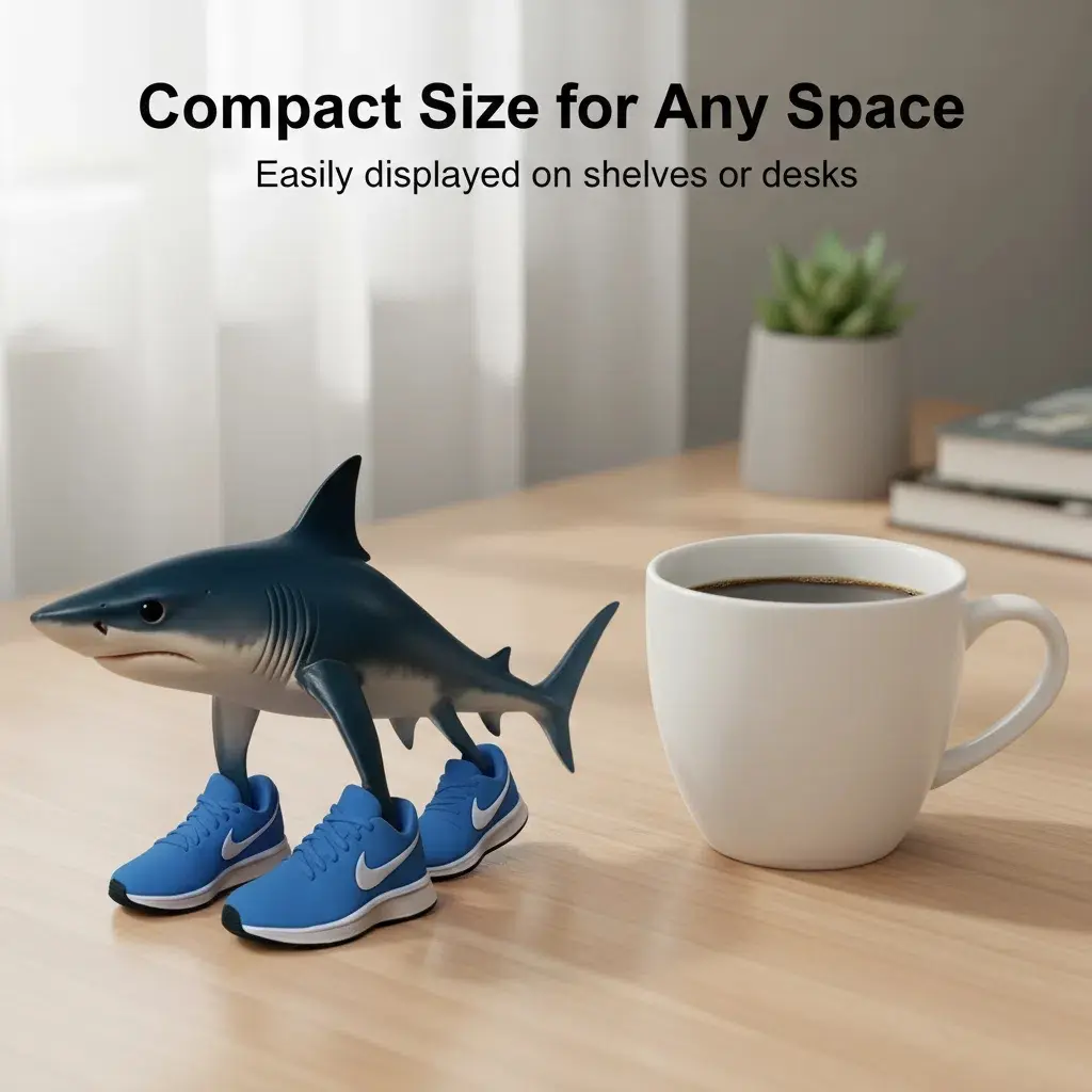 Creative Home Decor Shark Figure, Adjustable Arm Design, Perfect for Entryway Cabinets, Unique Gift Idea, Stylish Room Accent