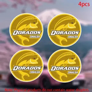 4pcs-DORADOS DE SINALOA FC Sticker-car stickers for doors, windows, laptops, luggage, furniture and bumpers-durable adhesive vinyl material