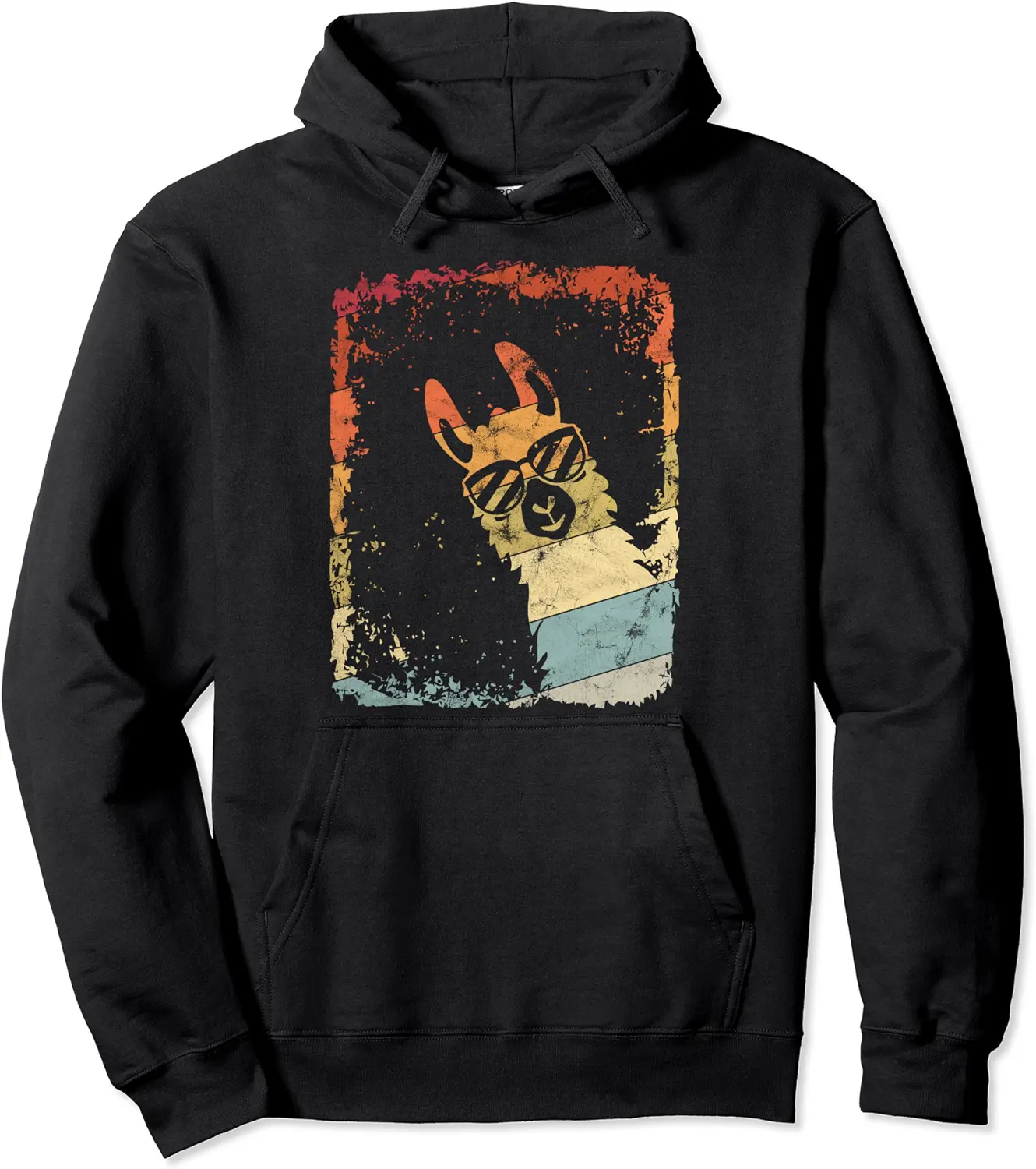 Vintage Llama Alpaca Gift Retro Sunglasses Used Look Pullover Hoodie - Mohamedab Shop 49B09KNFQKBF