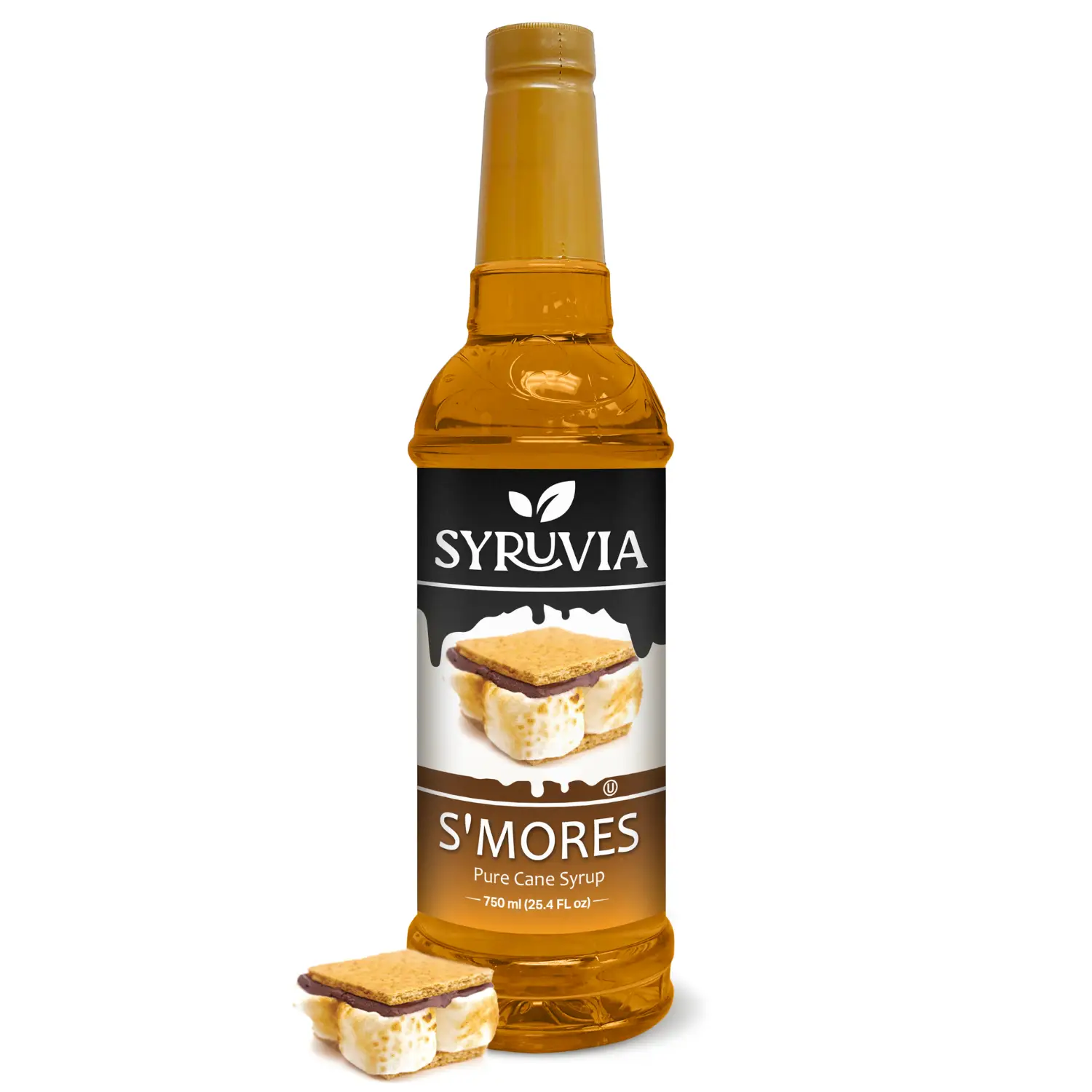 Syruvia S’mores Syrup for Coffee - 25.4 fl oz. Sweet Coffee Flavoring Syrup. Kosher and Gluten-Free. Perfect for Lattes, Shakes, Desserts, and More.
