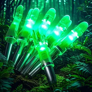 12pcs S Led Lighted Nocks Fit for 6.2 mm Arrow Archery Sport Equipments(Green)