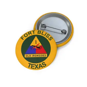 Fort Bliss Texas 1.25" Round Pin Buttons by -Jan (aka TheGlassyLass)