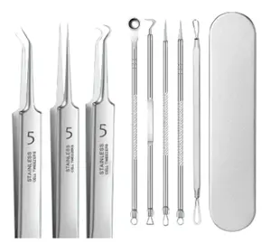 Zendrop Precision Pimple Extraction Tool Set for Skincare Stainless Steel Acne Removal Kit with 5 Tools & Portable Case