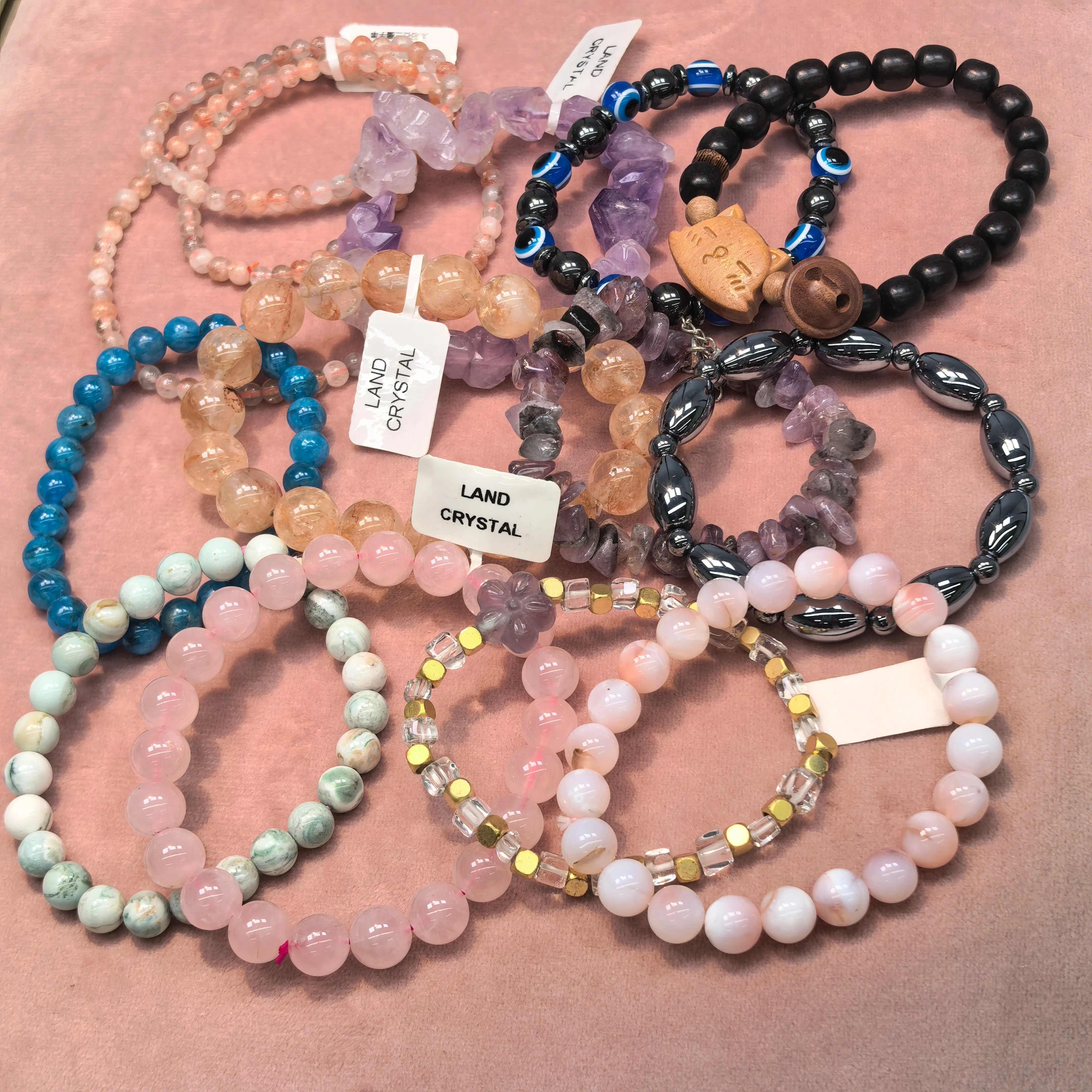 Crystal beads bracelets match - healing energy stretch bracelete-Yvonne