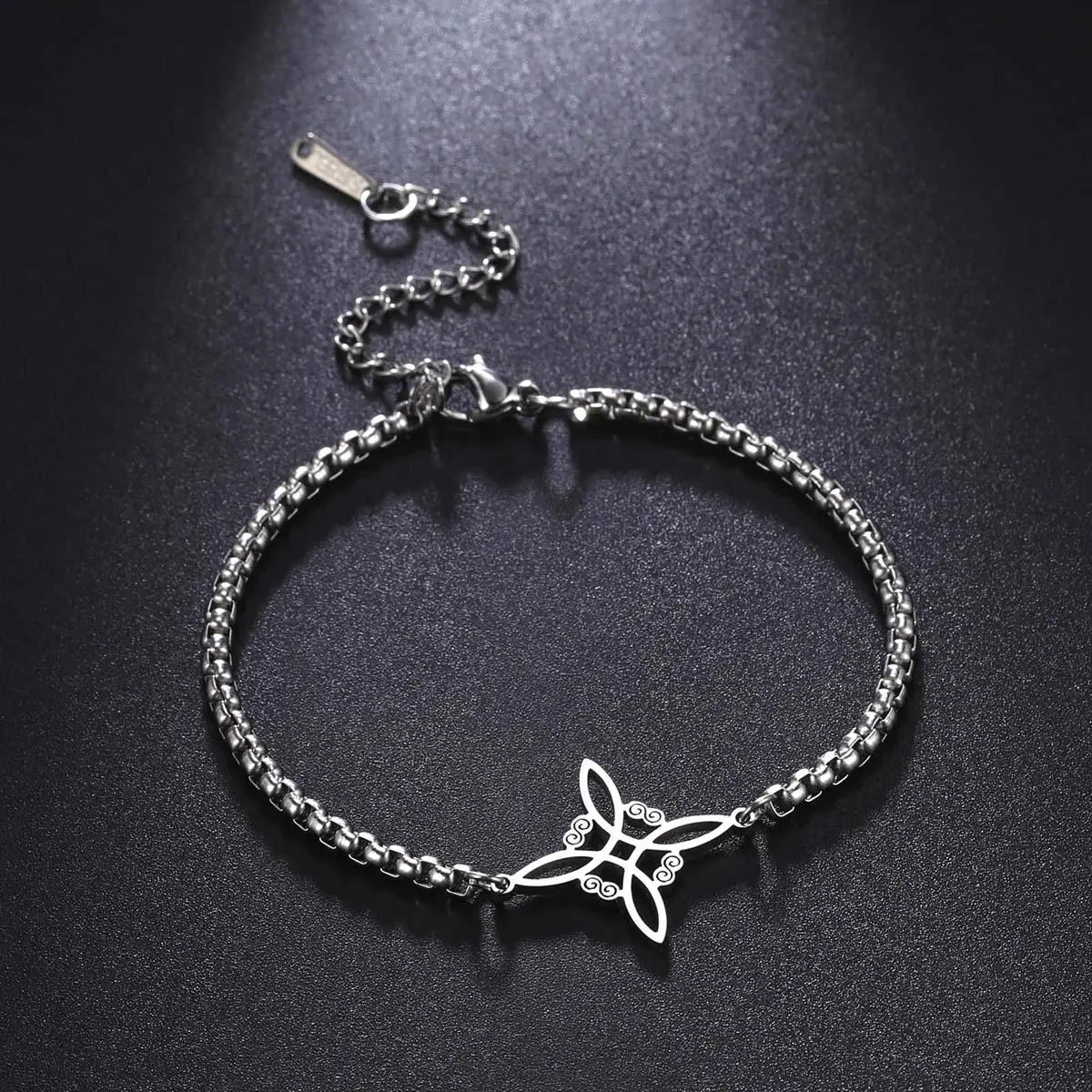 Witch knot bracelet stainless steel cross knot bracelet adjustable gift daily match