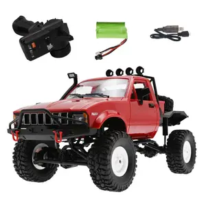 1/16 Scale 4WD RC Crawler, 2.4GHz Off Road Remote Control Semi Truck, All Terrain RC Climbing Car with LED Lights, RTR Hobby RC Pickup Toy for Boys and Girls