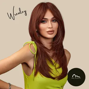 WRENLEY【WA-IC468-2】22 inches Straight with end wave Wig Wolfcut Multiple Color Synthetic Glueless Trending Daily Party