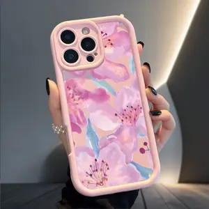Pink Cherry Blossom Phone Case for iPhone 17 Air 16 16e 15 14 13 12 11 Pro Max Plus X XS Full Lens Protector Rugged Durable Soft TPU Cover Gift