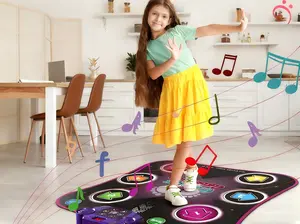 Dance Mat Toys for 3-12 Year Old Kids, Dance Mats with Light Up 6-Buttons & Wireless Bluetooth, Music Dance Pad with 5 Game Modes, Birthday Toys Christmas Gifts for 3 4 5 6 7 8 9 10+ Year Old Girls