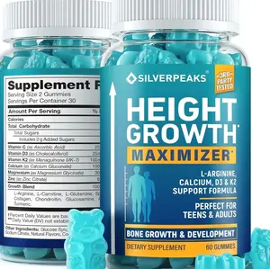 SILVERPEAKS Height Growth Gummies for Kids, Teens & Adults - Height Growth Maximizer Supplement with Calcium, Vitamins D3 & K2, Magnesium, Zinc for Bone Strength & Height Increase - 60 Gummy Chews