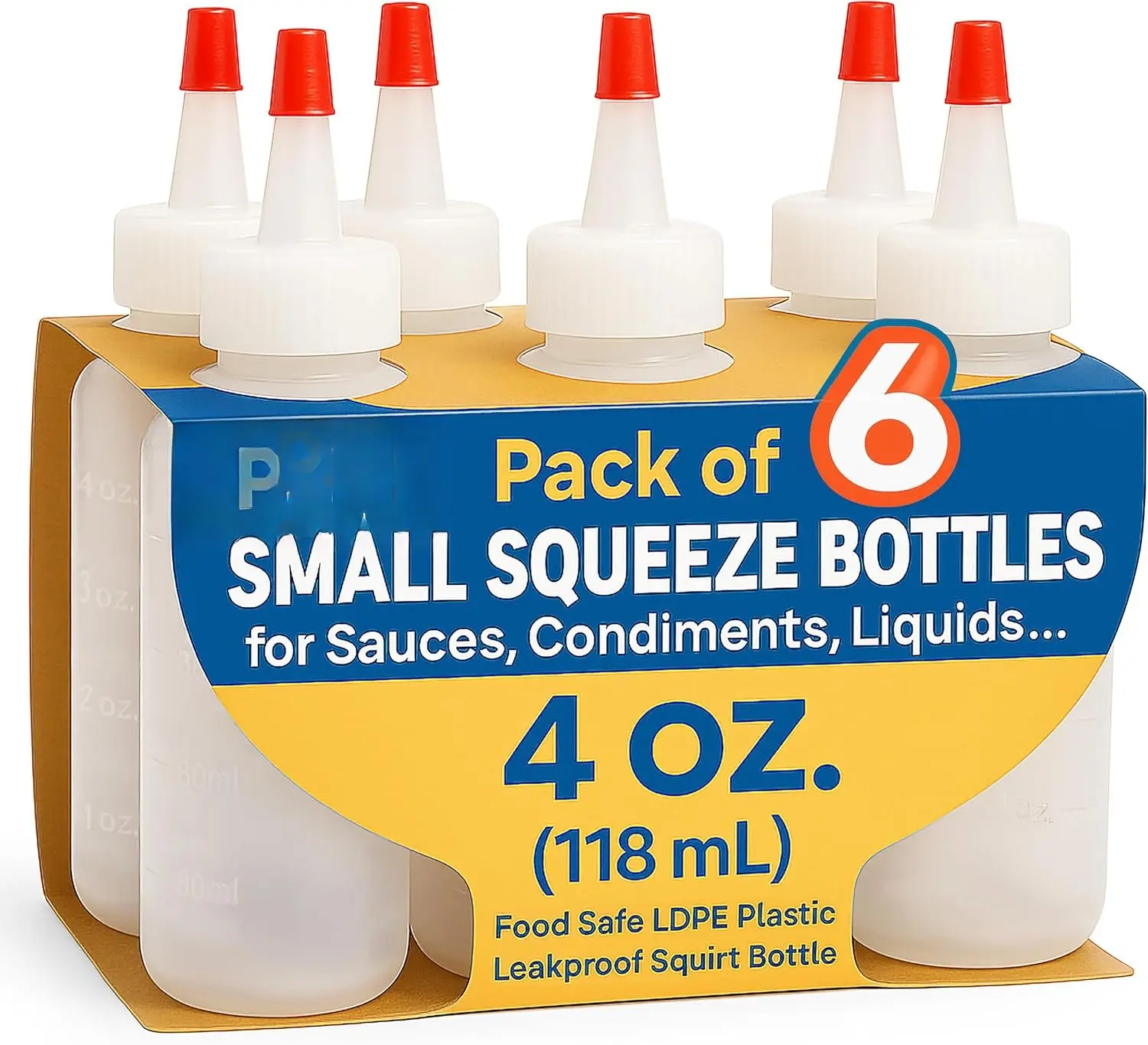 Plastic Squeeze Bottles with Red Tip Cap, 4 Oz Squirt Bottle For Ketchup, BBQ, Sauces, Syrup, Condiments, Oil, Pancake, Cookie Decorating, Dressings, Travel, Camping, Lab, Arts and Crafts (1)