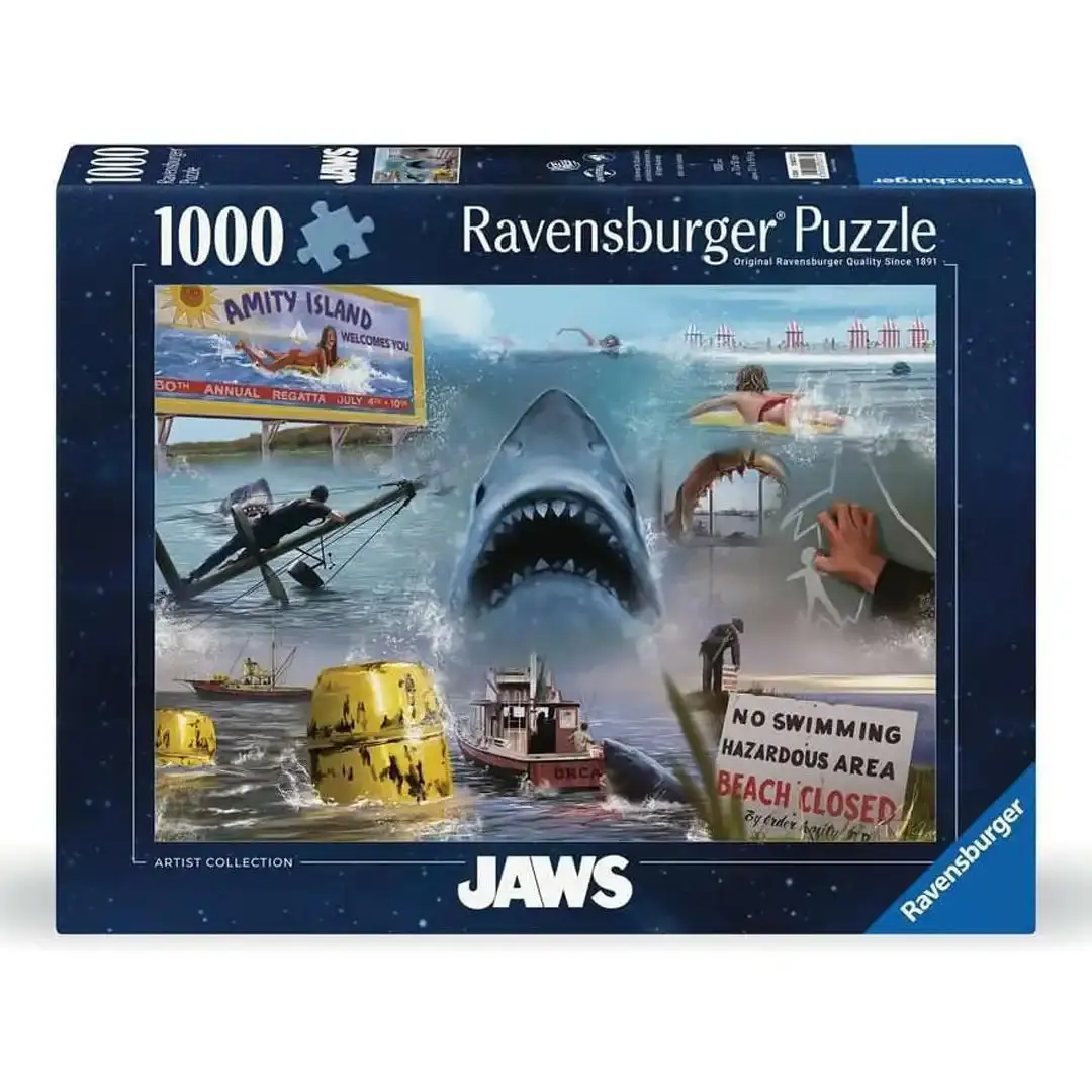 Ravensburger Universal Jaws 1000-Piece Interlocking Jigsaw Puzzle Game, Collectible for Film Fans, Mentally Stimulating Puzzle for Ages 12+, Interlocking Puzzle