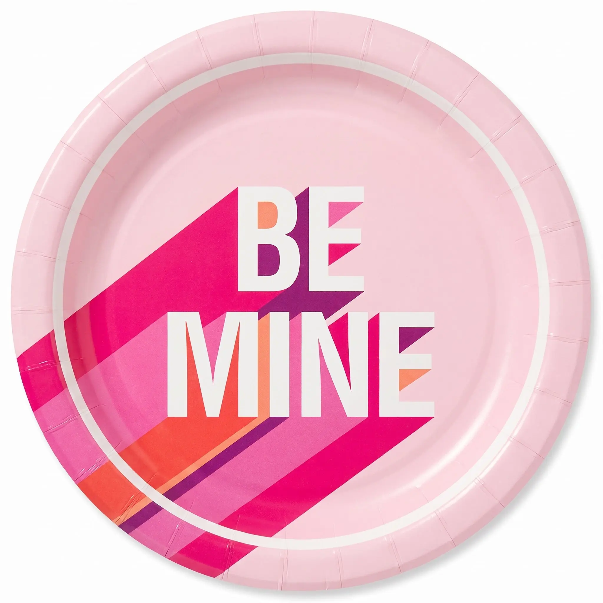 Retro Love Valentine's Day Paper Plates - 6.75"