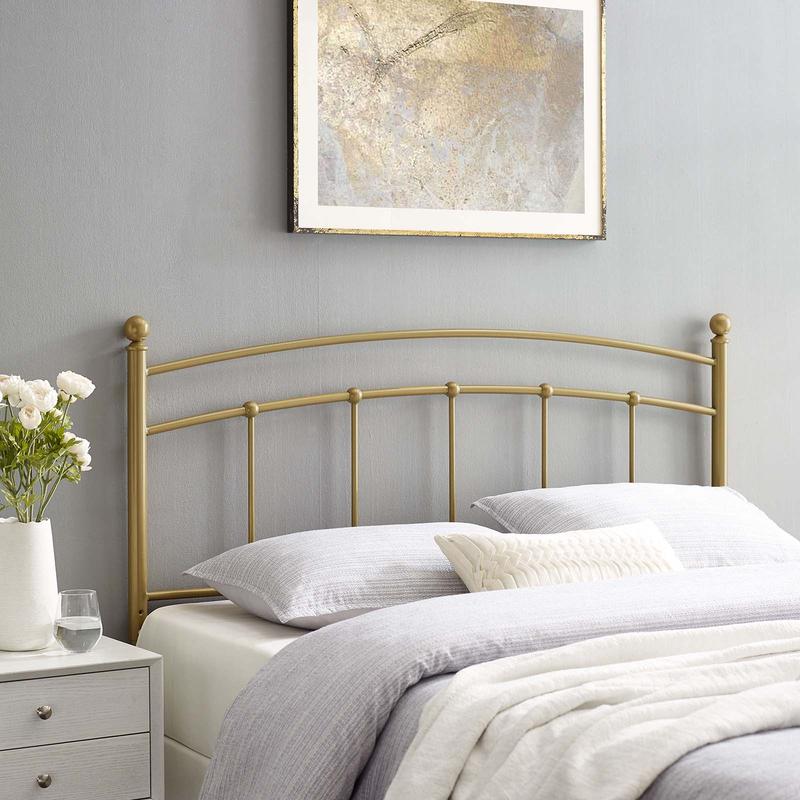 Modway Abigail Twin Metal Headboard in Gold