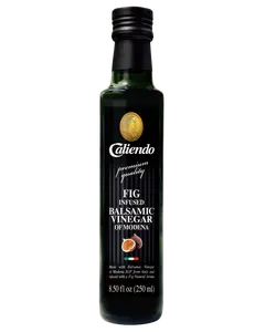 Caliendo Fig Infused Balsamic Vinegar, Modena IGP, Authentic Italian - 8.5 Fl Oz Bottle
