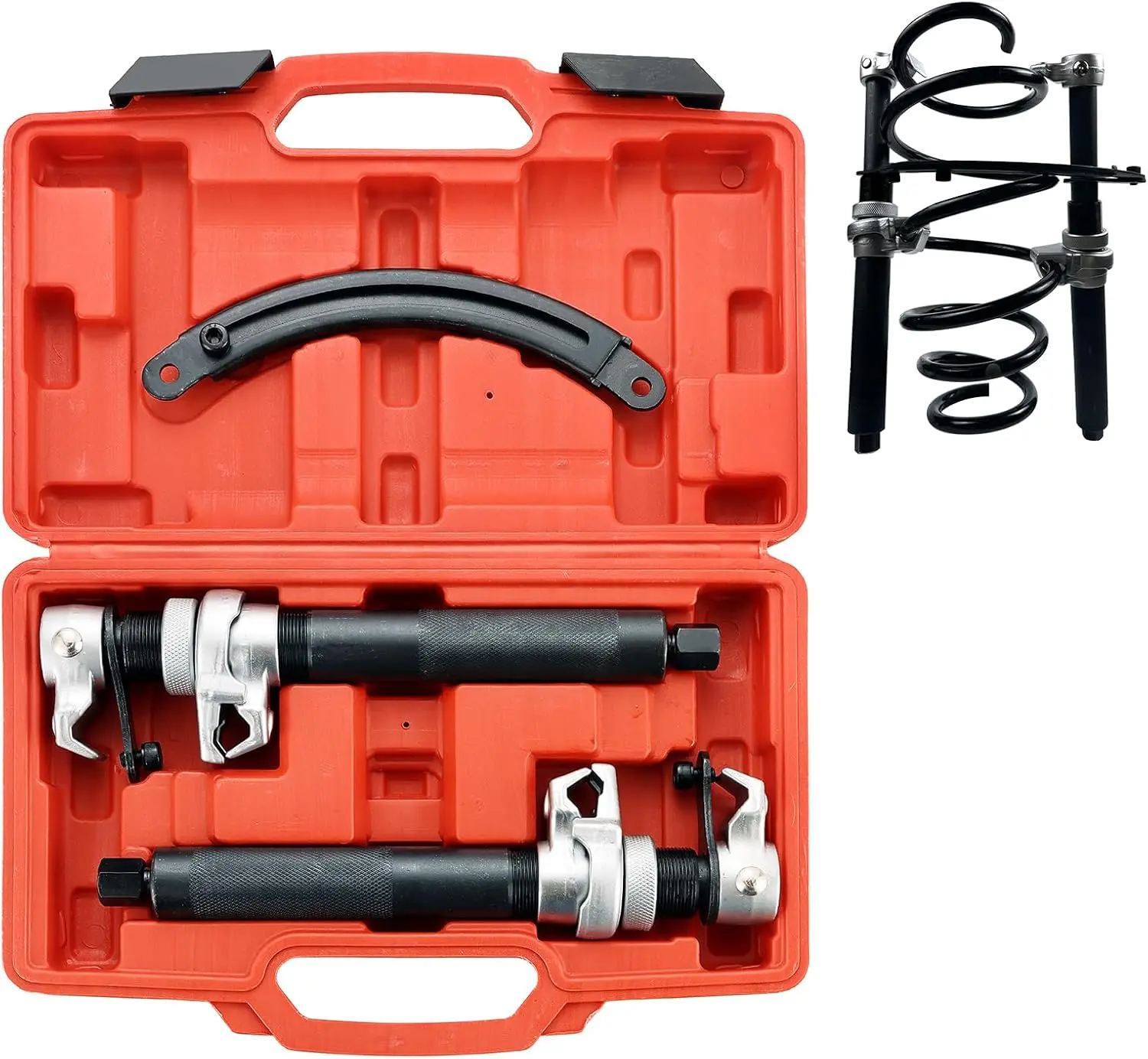Coil Spring Compressor Tool, Heavy Duty Macpherson Strut Spring Compressor Tool,Ultra-Rugged Strut Spring Compressor Tool with Safety Guard,2200lb Capacity 11in Jaw Opening