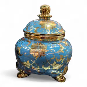 10" Porcelain Sopera for Orishas & Saints – Handcrafted Religious Jar with Lid – Decorative Ceramic Pot for Santeria, Spiritual & Altar Use