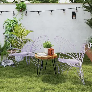 Outdoor Metal Butterfly Chairs, Y2K Aesthetic, Boho & Cottagecore Style, Seating for Patio, Garden, Backyard, Cute & Sturdy for Plant Lovers, Families, Teens