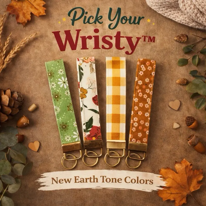 The Wristy Earth Tones Fabric Wristlet Keychain