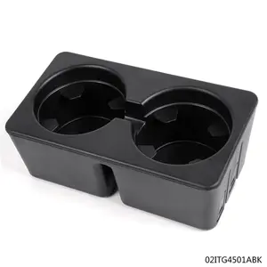 Dual Cup Holder Insert Fit For 07-14 GMC Cadillac Chevy Rear Seat Center Console Upgraded Version