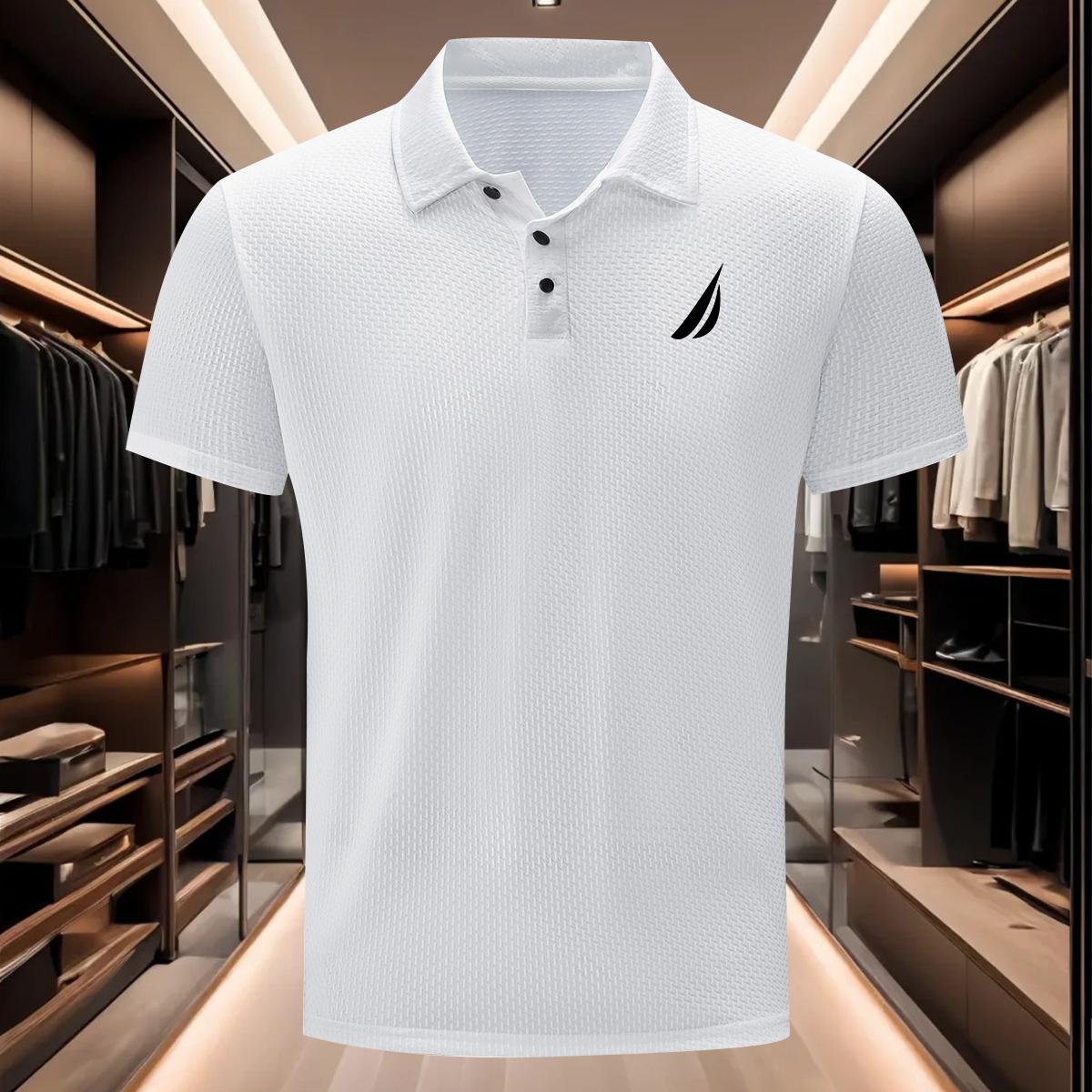 Men's stylish buttoned golf shirt, casual and breathable, designed for tall men