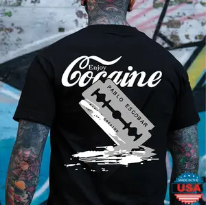 ENJOY PABLO ESCOBAR Black Print T-shirtSkull Art Print Mens Shirt, Men's T-shirt