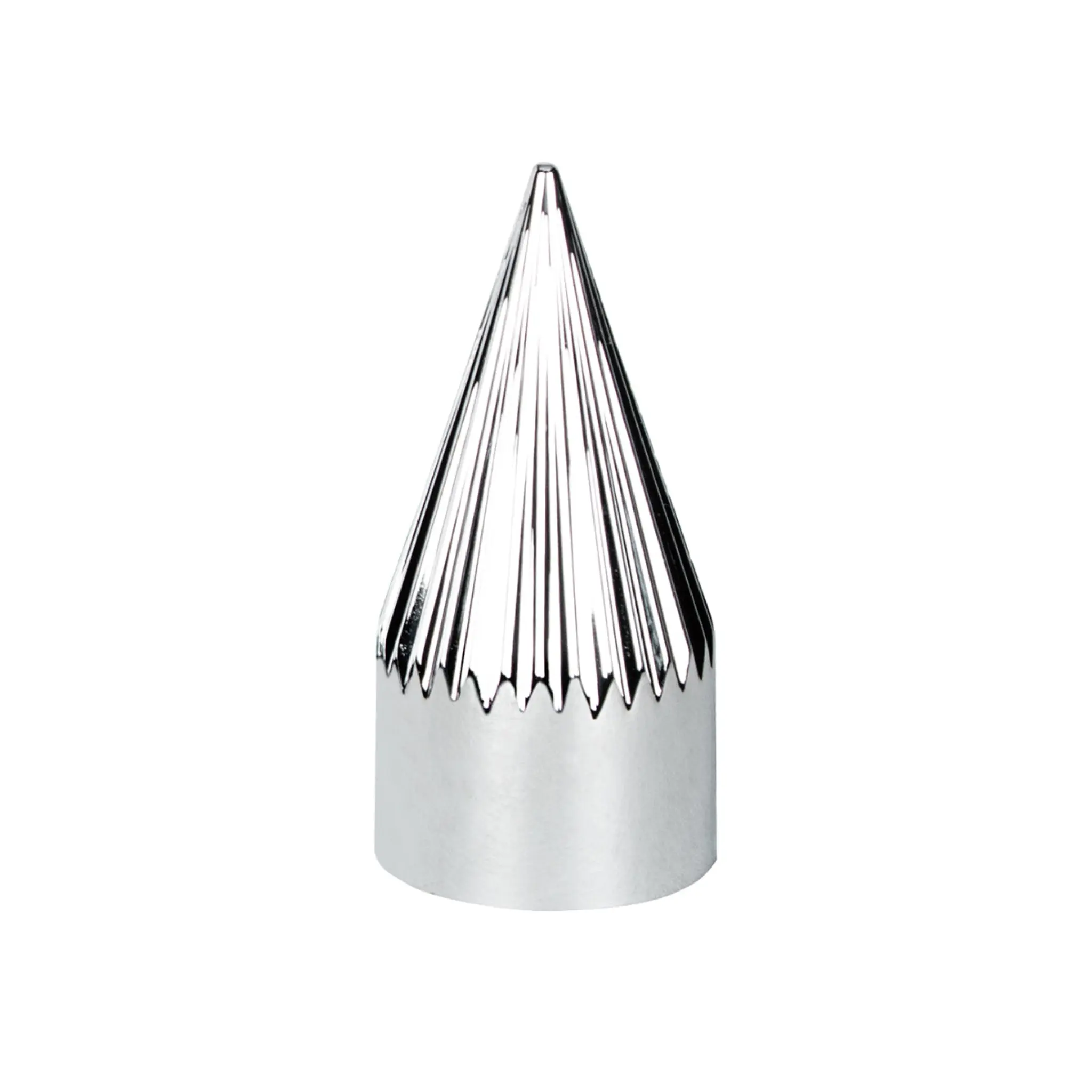 United Pacific Thread-On Slot Spike Lug Nut Wheel Cover, 4-3/8 in Chrome Plastic with Flange (33 mm Base), Wheel Covers