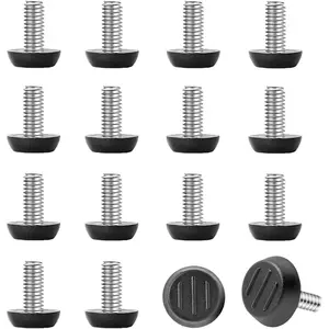 1/4-20'' Thread Adjustable Furniture Levelers Table Feet Screw in Threaded, Screw on Chair Foot Glides Leveling for Tables, Chairs, Furniture Legs-16 Pcs (1/4-20UNC-16PCS)