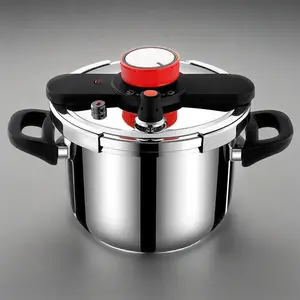 Thickened Stainless Steel Pressure Cooker with Lid, Cooking Explosion-Proof Safety Design, Automatic Alarm Function, Durable and Drop-Resistant, Suitable for Induction and Gas Stoves, Large Capacity Multifunctional Kitchen Cookware Pot