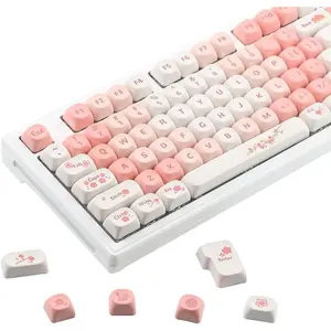 MOA Keycap-PBT Keycaps, Cute   Keycaps, 5 Side Dye Sublimation Keycap, 134  Custom Keycaps Set for Cherry Gateron MX Switches, Compatible with Aula F99 F75 60 65 75 100 Percent Keyboard