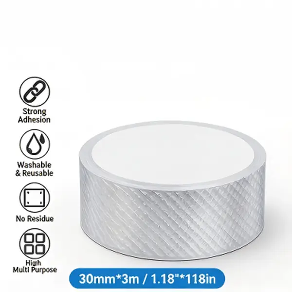 30x3m Double-Sided Nano Gel Adhesive Tape - Easy Cut, Strong Hold for Car Reflective Strips & Decals, Interior Fixing, Secure Mounting, Durable Vinyl Tape for Vehicle & Home Use