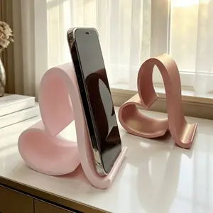 Heart-Shaped Phone Stand, 3D Printed Universal Phone & Tablet Stand, Home Office Party Decor, Valentine's Christmas Gift, Tech Enthusiasts