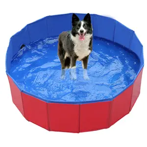 Summer Bath Pool ，PVC Dog Pet Bath Pool Collapsible Dog Pet Pool Bathing Tub Kiddie Pool Doggie Wading Pool Swimming Pool Portable for Puppy Small Medium Large Dogs Cats and Kids