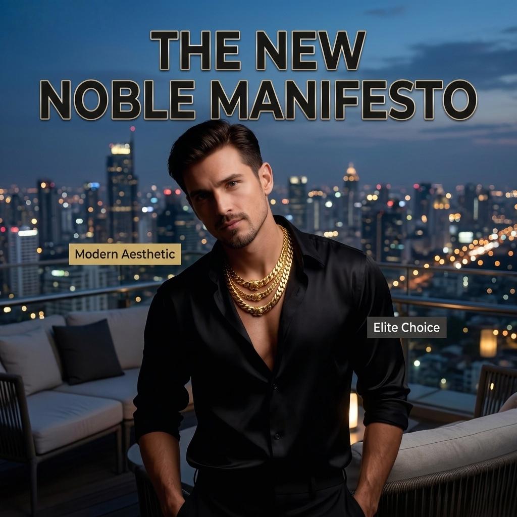 Stainless steel men's Cuban chain with a smooth clasp / Gold / Brass-colored men's Cuban chain necklace, width: 6 mm / 8.8 mm / 9.6 mm, fade-resistant and durable, length: 7.5 inches–24 inches, comes with a gift box