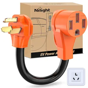 Nilight EV Adapter Cord 30 Amp to 50 Amp 3 Prong Pure Copper Old Dryer Outlet to EV Plug Conversion Heavy Duty 10 Gauge Wire Nema 10-30P to 14-50R 30M/50F for Level 2 EV Using rv extension