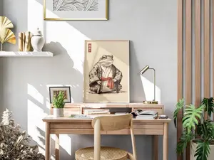 Matsumoto Hoji Art Poster | Japanese Frog Print | Funny Frog Poster | Japanese Print | Ukiyo-e Art Print | Animal Art Print | Japanese Décor