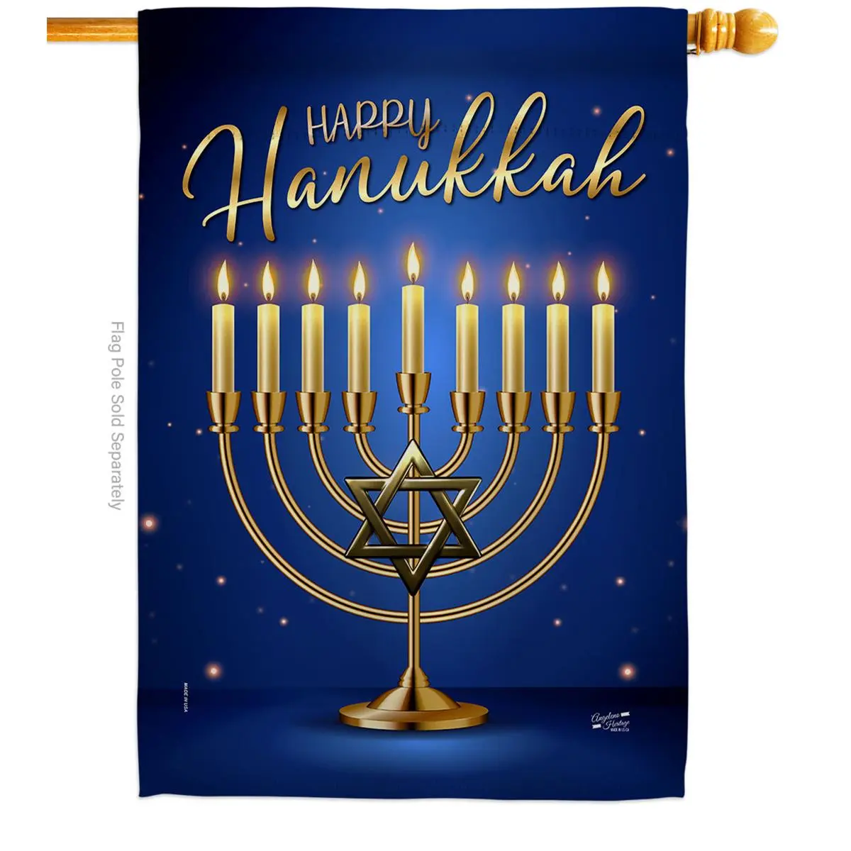 28 x 40 in. Happy Hanukkah House Flag with Winter Double-Sided Decorative Vertical Flags Decoration Banner Garden Yard Gift