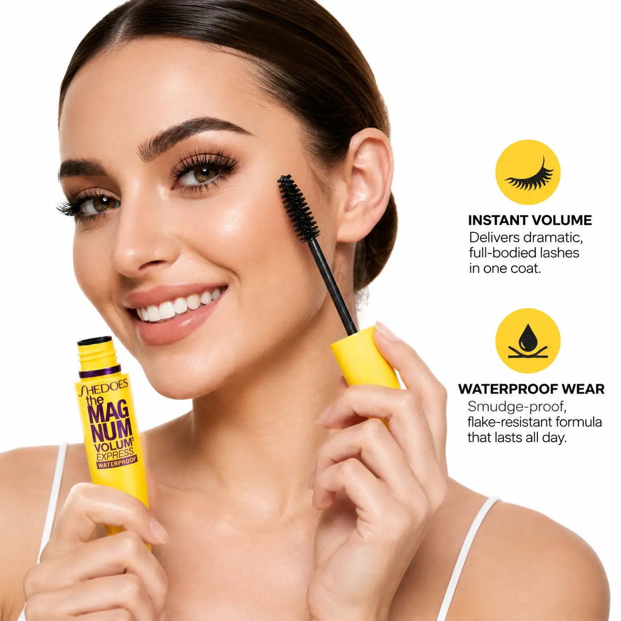 Waterproof Yellow Liquid Mascara - TikTok Viral Youth 3-Year Regular Edition Cosmetic Eyelash Enhancer with Long-Lasting, Curling, Thickening, Natural-Looking, Smudgeproof Effects, Contains Neither of All Harmful Additives