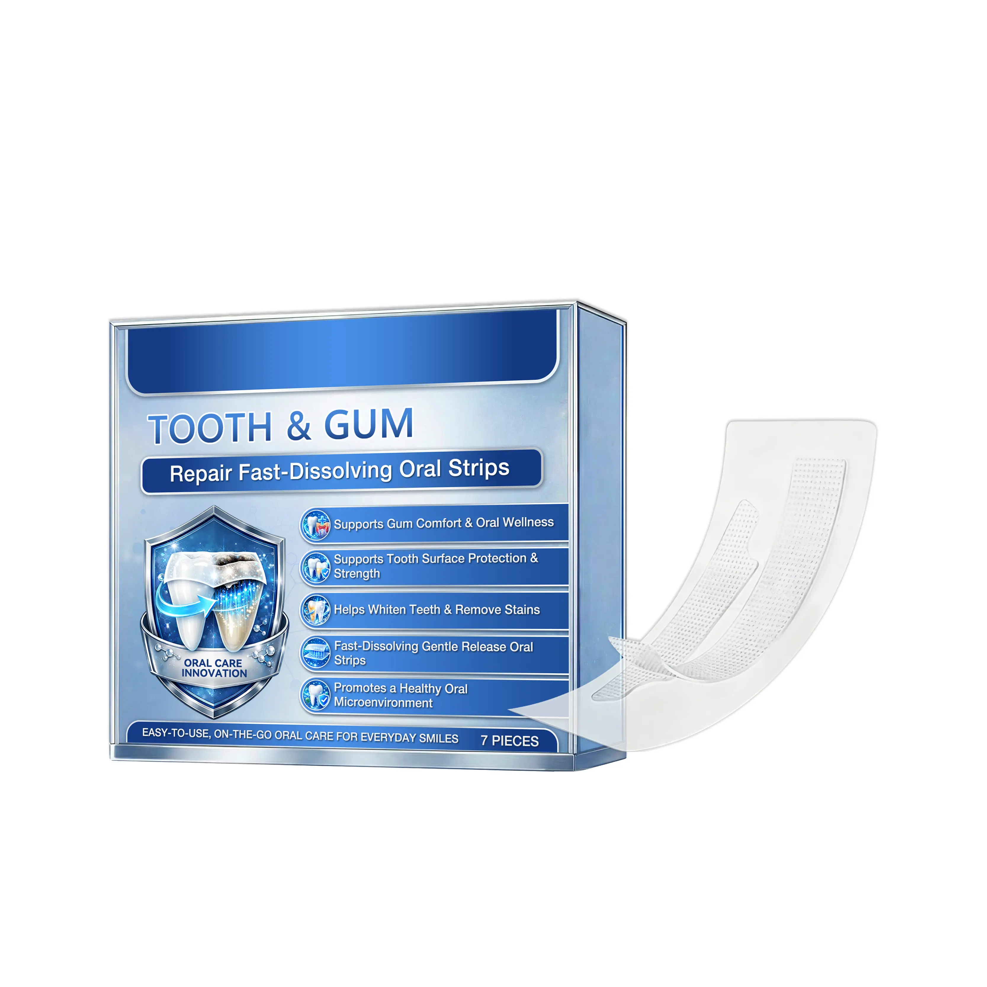 Shiny White Teeth Whitening Strips help improve the appearance of your teeth, giving you a brighter smile