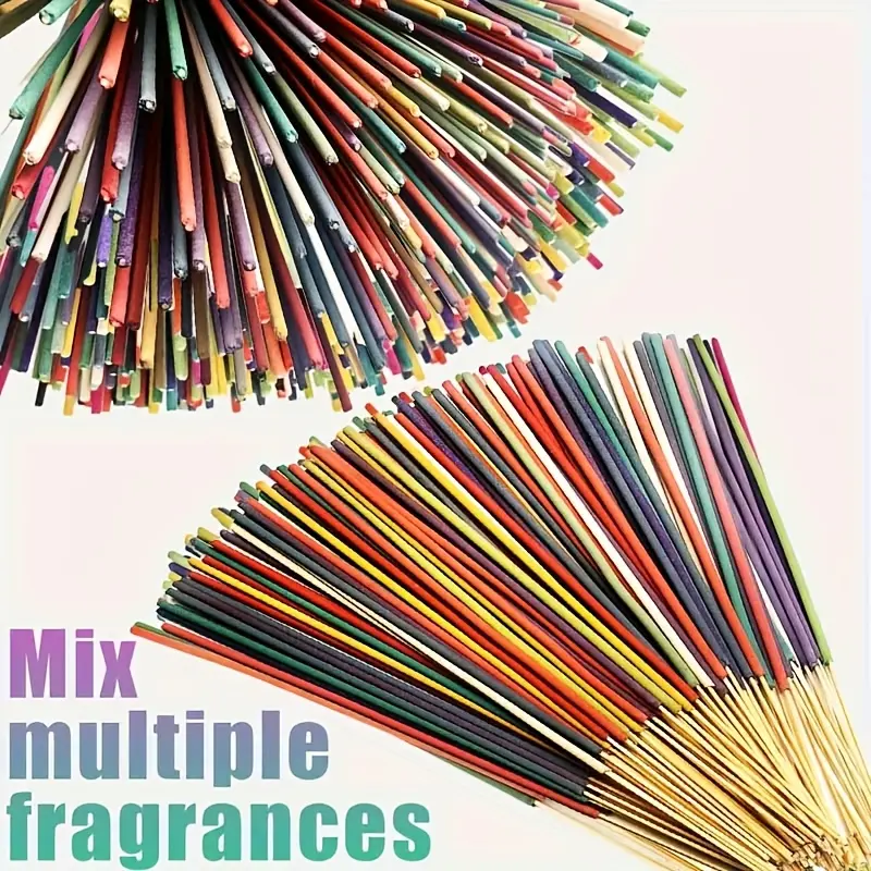 99/137/170pcs Wholesale Incense Sticks - Lasts Up to 8.66inch, with Essential Oils, Natural Fragrance for Home, Yoga, Camping, Vacation - Green, Orange, Pink, Purple, Yellow, Etc. - Perfect As Gifts And Decorations, Festive Scent, Home, Aromatic Scent Inc