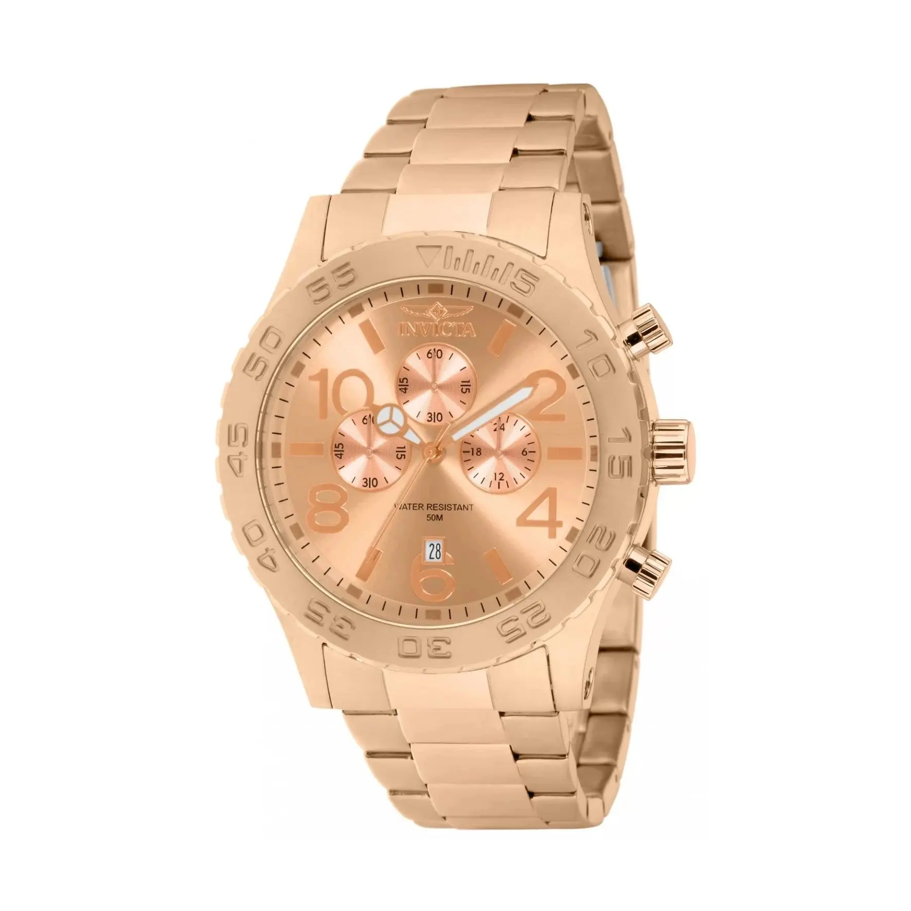 Invicta Men's 1271 Specialty  Quartz Chronograph Rose Gold Dial Watch